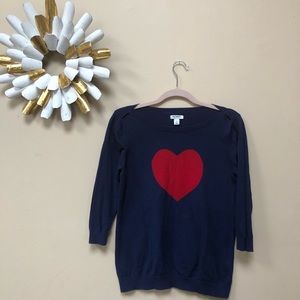 3/25 VDAY SALE ❤️ Navy Heart Graphic Sweater